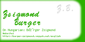 zsigmond burger business card